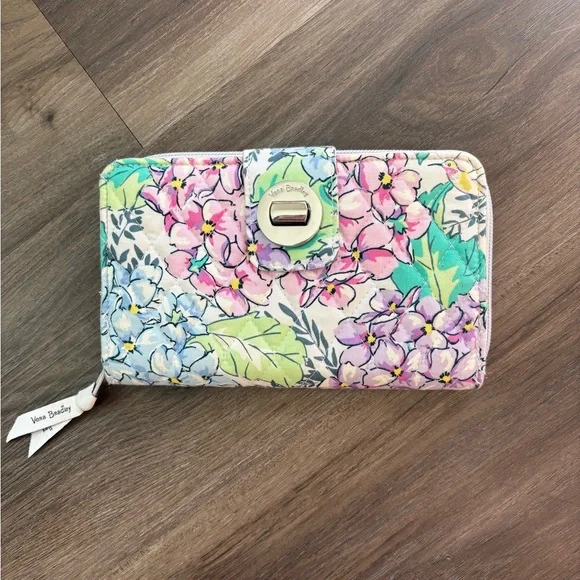 Vera Bradley Pastel Floral Zip Wallet in Pink, Green, Blue - Picture 2 of 5